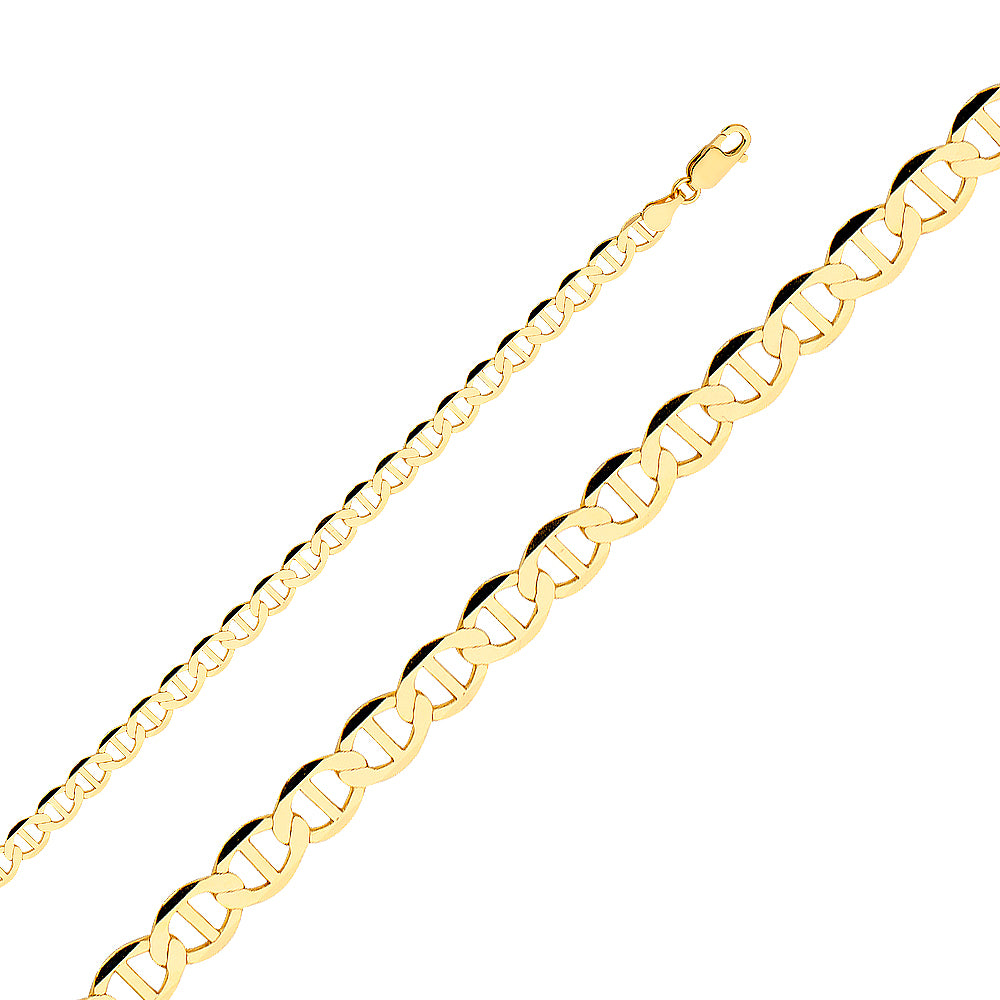 14K Yellow Gold Flat Mariner 5.5mm Chain - CH-0330