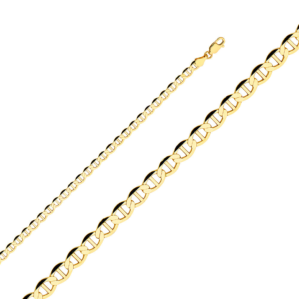 14K Yellow Gold Flat Mariner 4.4mm Chain - CH-0331
