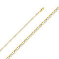 14K White Gold Flat Mariner White Pave 3.4mm Chain - CH-0339