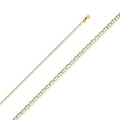 14K White Gold Flat Mariner White Pave 2.5mm Chain - CH-0340