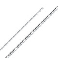 14K White Gold Figaro 3+1 Concave Regular White 3.1mm Chain - CH-0344