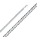 14K White Gold Curb Concave Regular White 5.9mm Chain - CH-0347