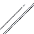 14K White Gold Curb Concave Regular White 4.8mm Chain - CH-0348