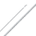 14K White Gold Curb Concave Regular White 3.1mm Chain - CH-0350