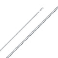 14K White Gold Curb Concave Regular White 2.7mm Chain - CH-0351