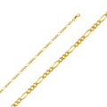 14K Yellow Gold Figaro 3+1 Regular D.C. 3.1mm Chain - CH-0354