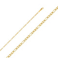 14K Yellow Gold Figaro 3+1 Regular D.C. 2.7mm Chain - CH-0355