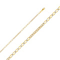 14K White Gold Assorted White Pave 2.6mm Chain - CH-0356