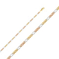14K Tri Color Gold 3 Color Ficonucci D.C. 2.5mm Chain - CH-0366