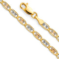 14K Yellow Gold Valentino with Star & Rail D.C. 3.3mm Chain - CH-0379