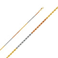 14K Tri Color Gold Solid 3 Color Solid Regular Rope D.C. 1.9mm Chain - CH-0391