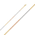 14K Tri Color Gold Solid 3 Color Solid Regular Rope D.C. 1.5mm Chain - CH-0392