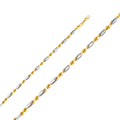 14K Yellow Gold Solid Solid Figaro Rope 4mm Chain - CH-0396