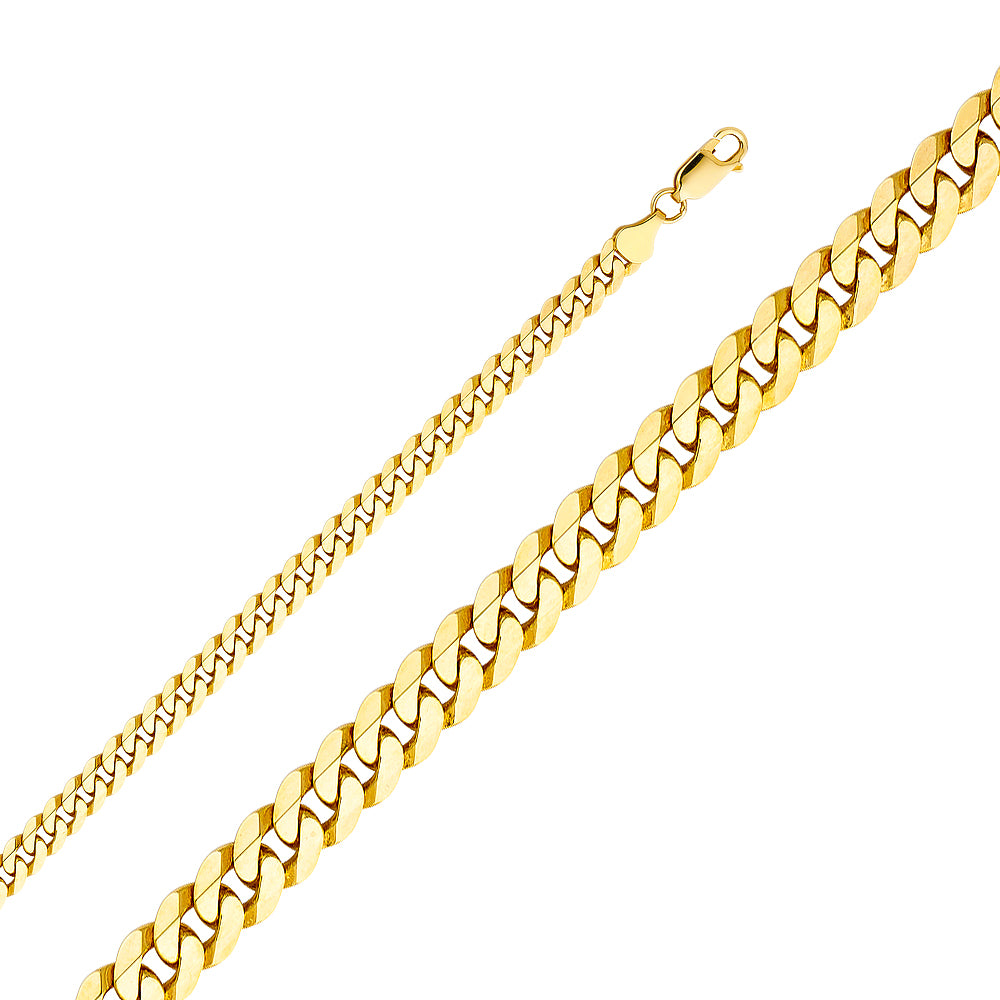 14K Yellow Gold Flat Bevelled Curb 6.3mm Chain - CH-0403