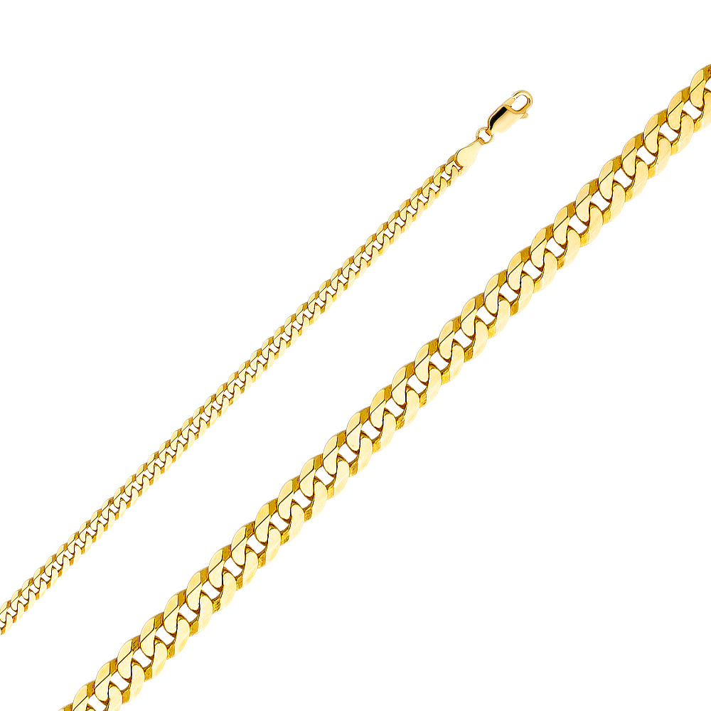 14K Yellow Gold Flat Bevelled Curb 4.8mm Chain - CH-0404