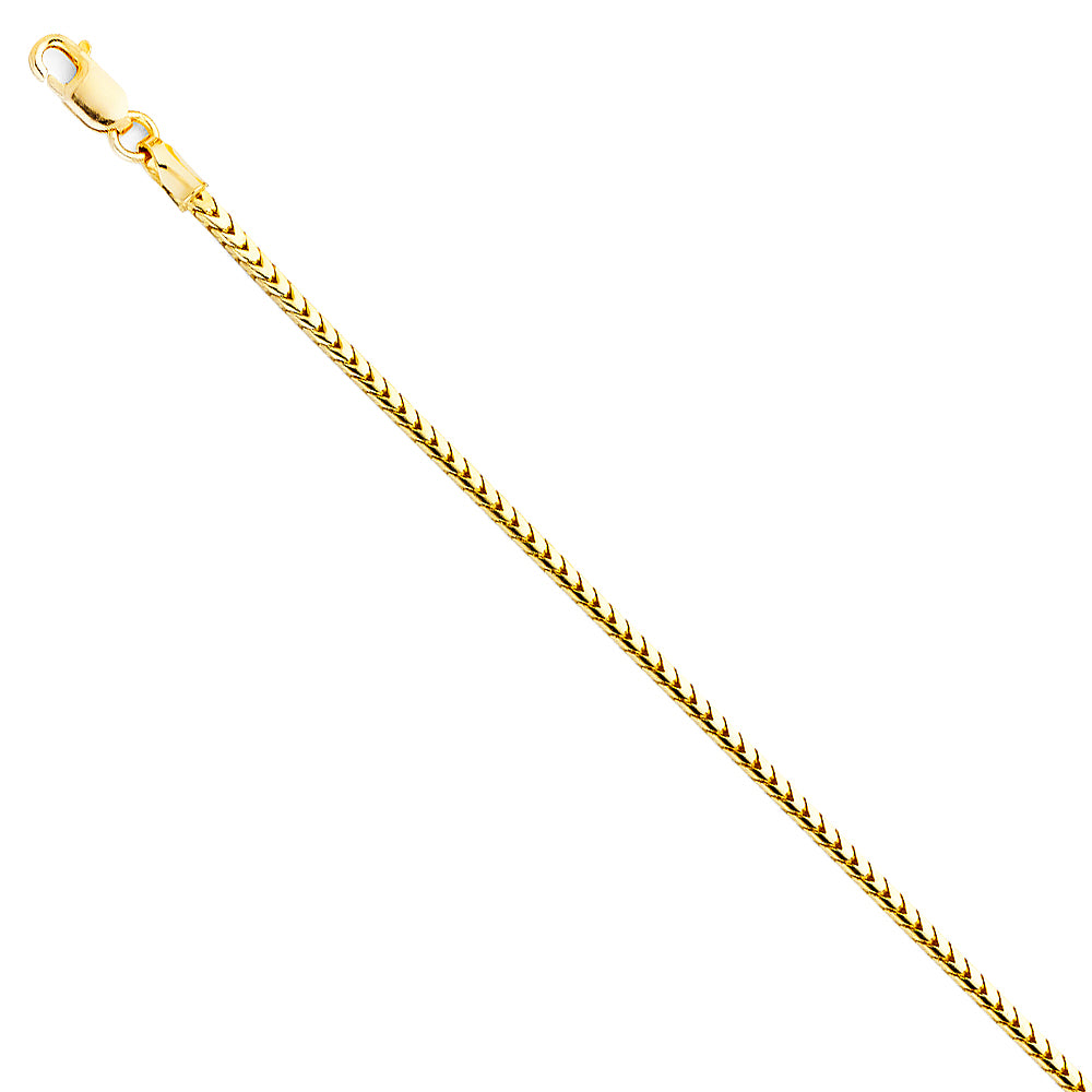14K Yellow Gold Solid Solid Roundish Franco 1.6mm Chain - CH-0407