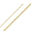 14K Yellow Gold Hollow Bevelled Mariner 3.5mm Chain - CH-0413
