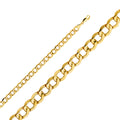 14K Yellow Gold Hollow Bevelled Curb 6.8mm Chain - CH-0427