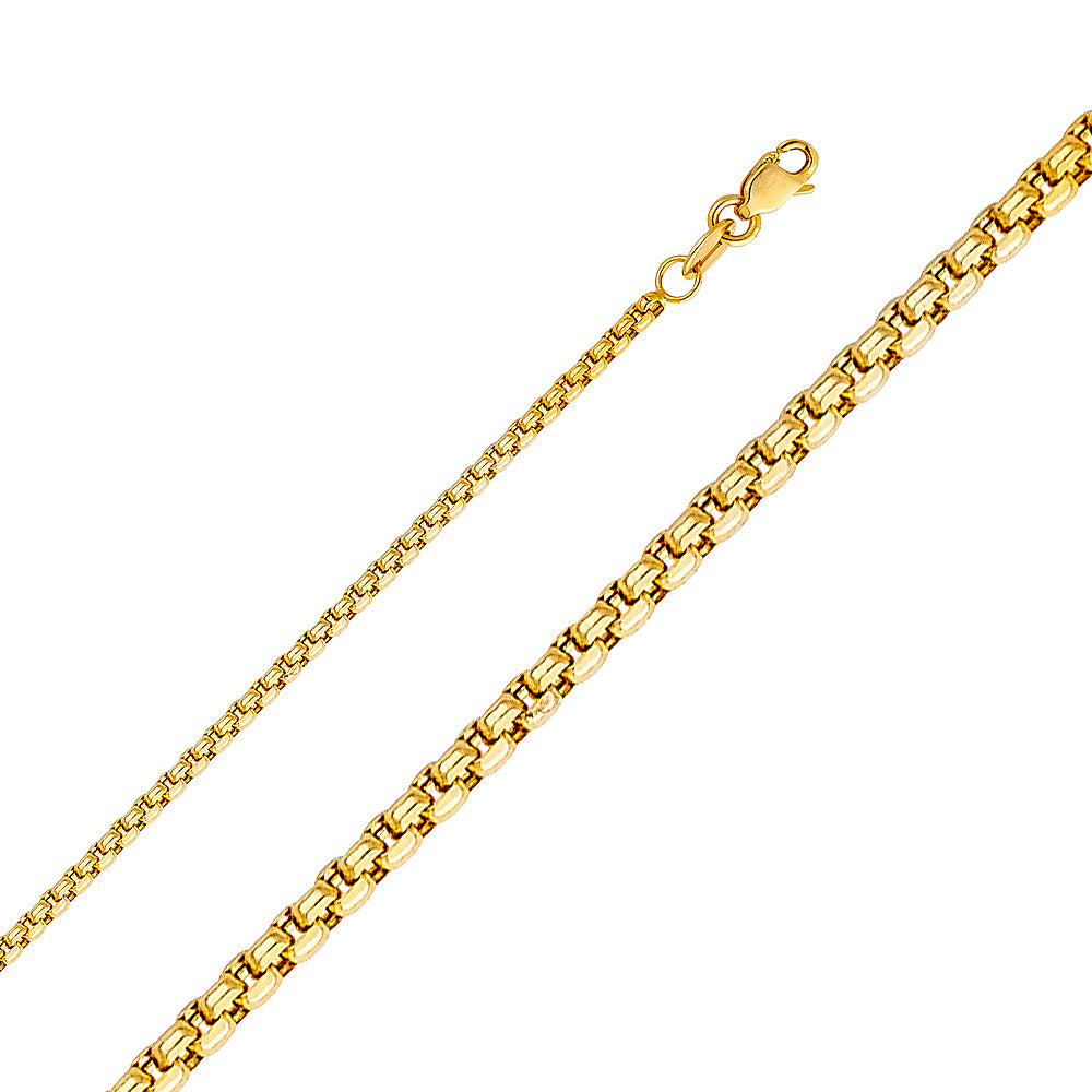 14K Yellow Gold Round Box D.C. 1.8mm Chain - CH-0452