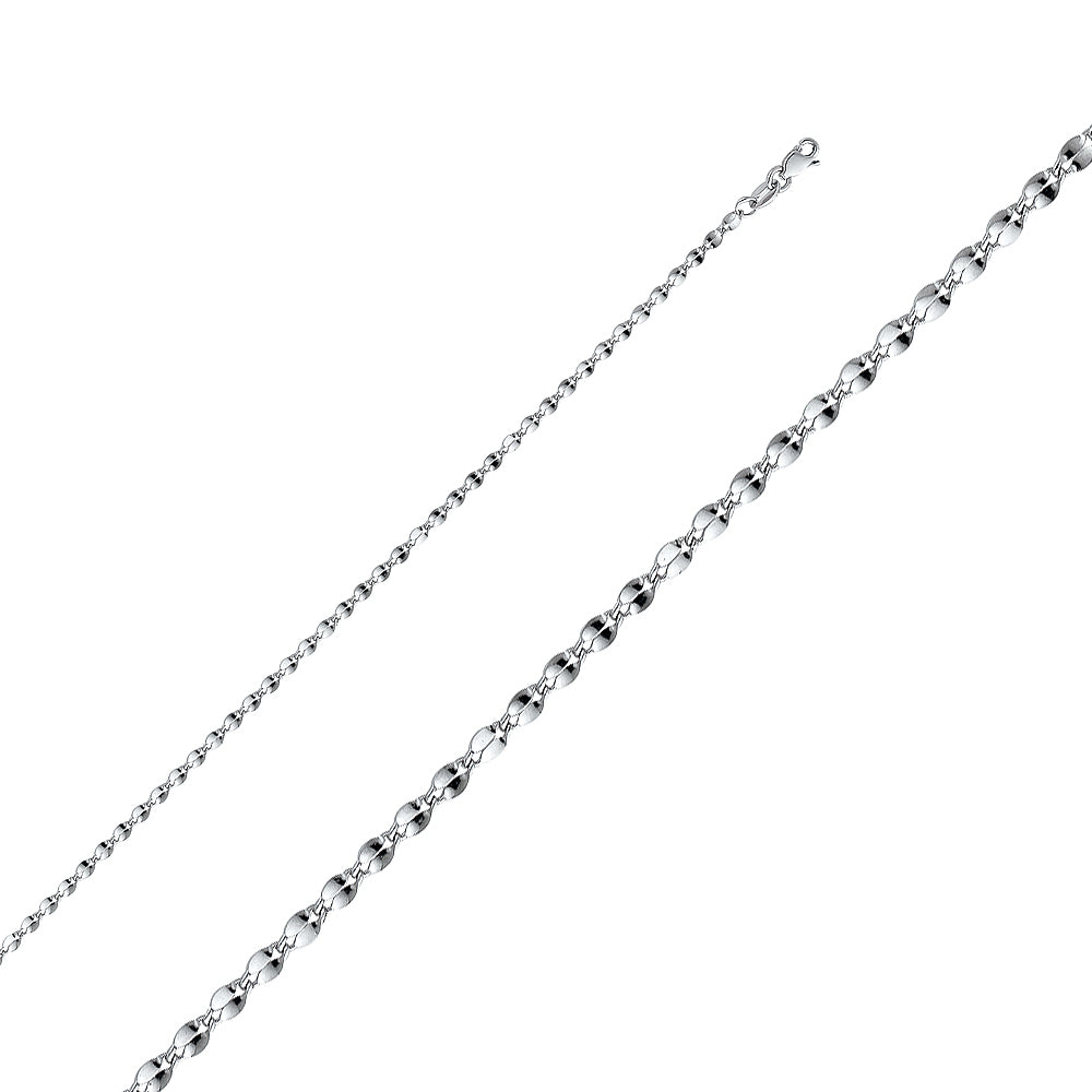 14K Yellow Gold Curved Mirror 2.2mm Chain - CH-0458
