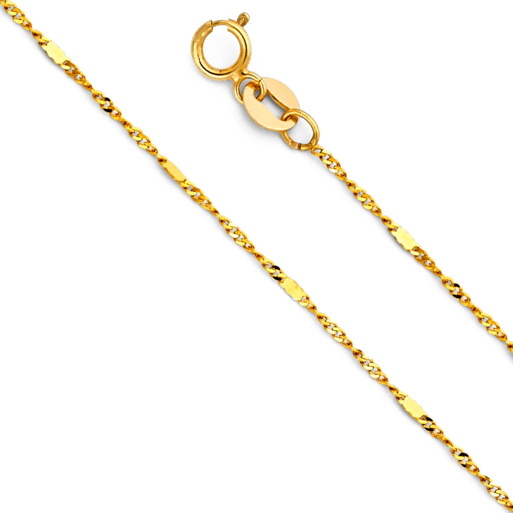 14K Yellow Gold Stamped Singapore 1.3mm Chain - CH-0480