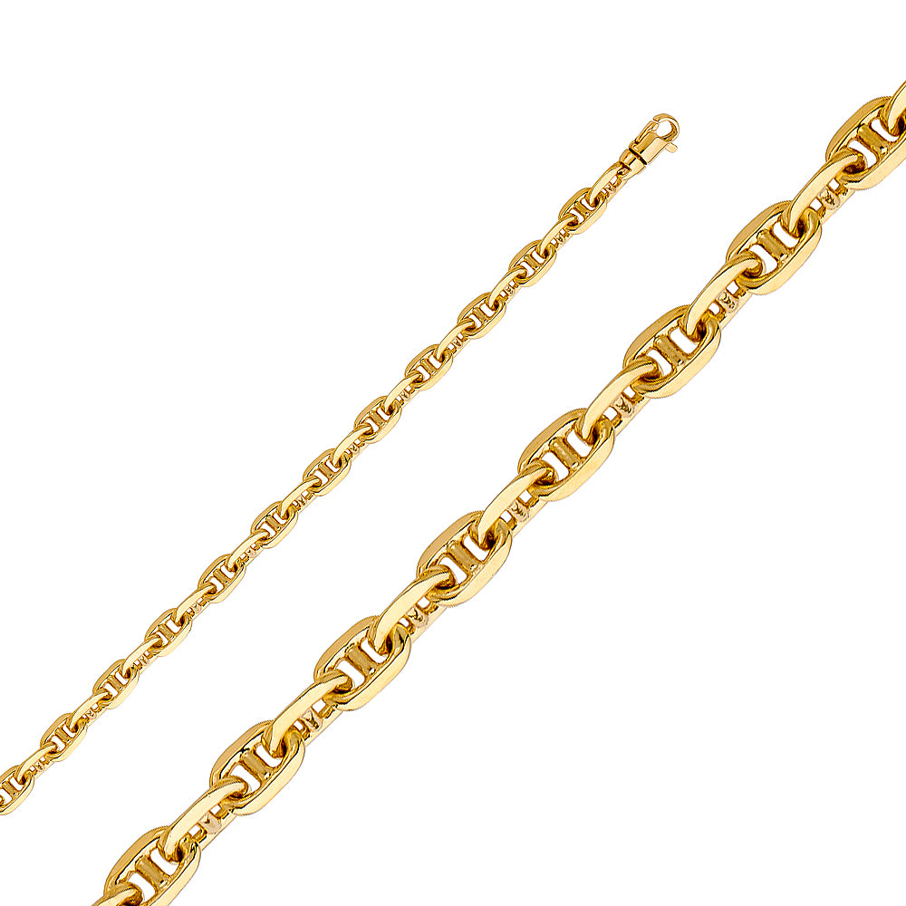 14K Yellow Gold Solid Assorted Solid Fancy Chains 5.3mm Chain - CH-0491