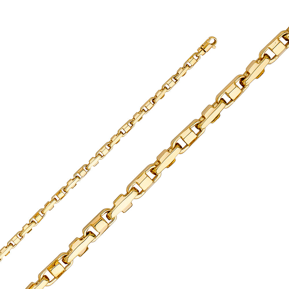 14K Yellow Gold Solid Assorted Solid Fancy Chains 4.1mm Chain - CH-0492