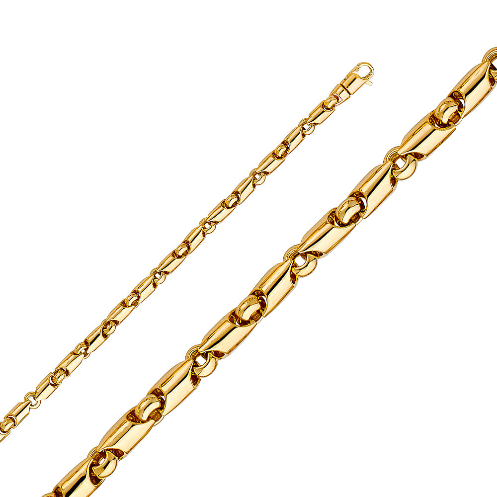 14K Yellow Gold Solid Assorted Solid Fancy Chains 4.8mm Chain - CH-0495