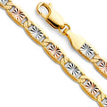 14K Tri Color Gold 3 Color Valentino with Star D.C. 4.8mm Chain - CH-0510