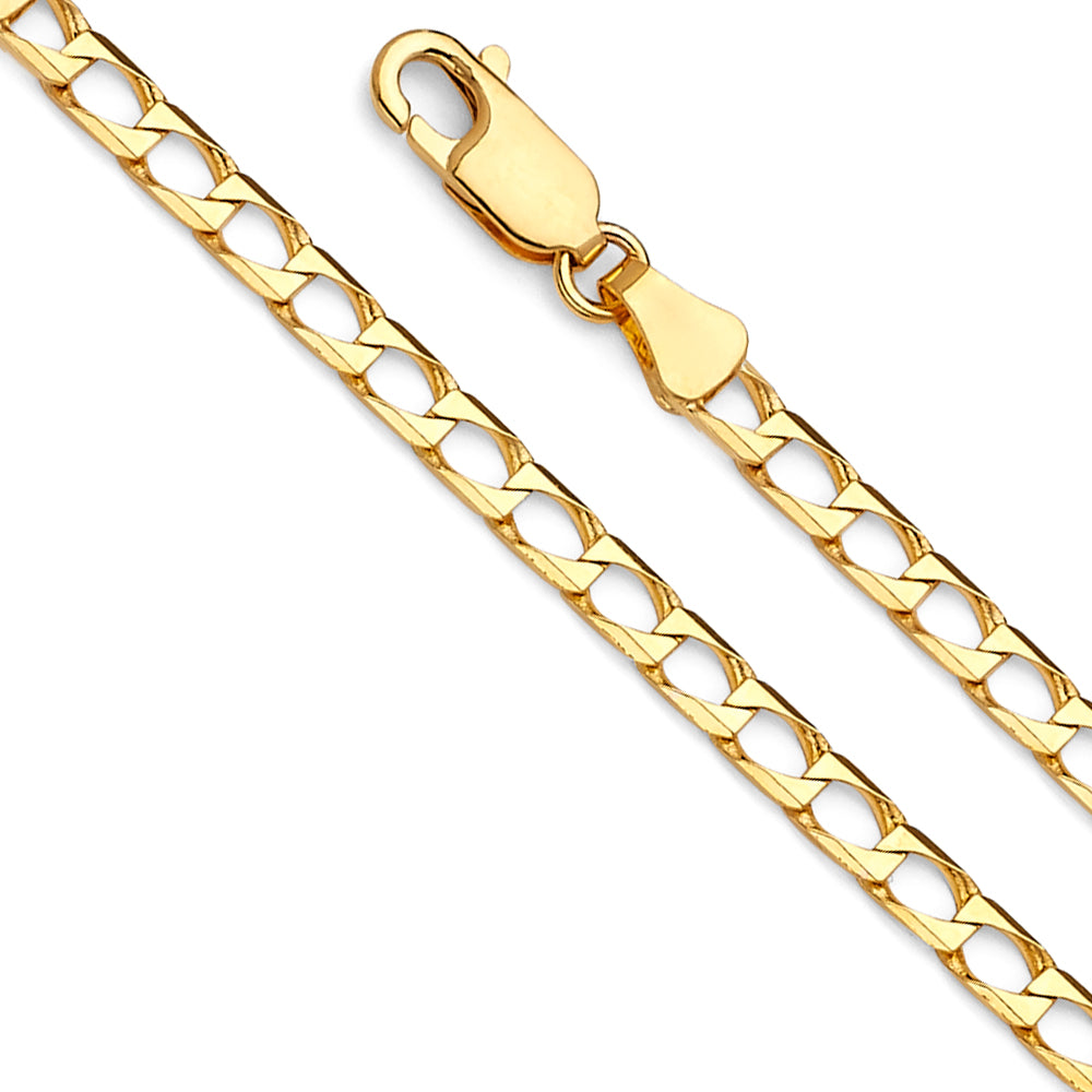 14K Yellow Gold Square Curb 3.4mm Chain - CH-0512