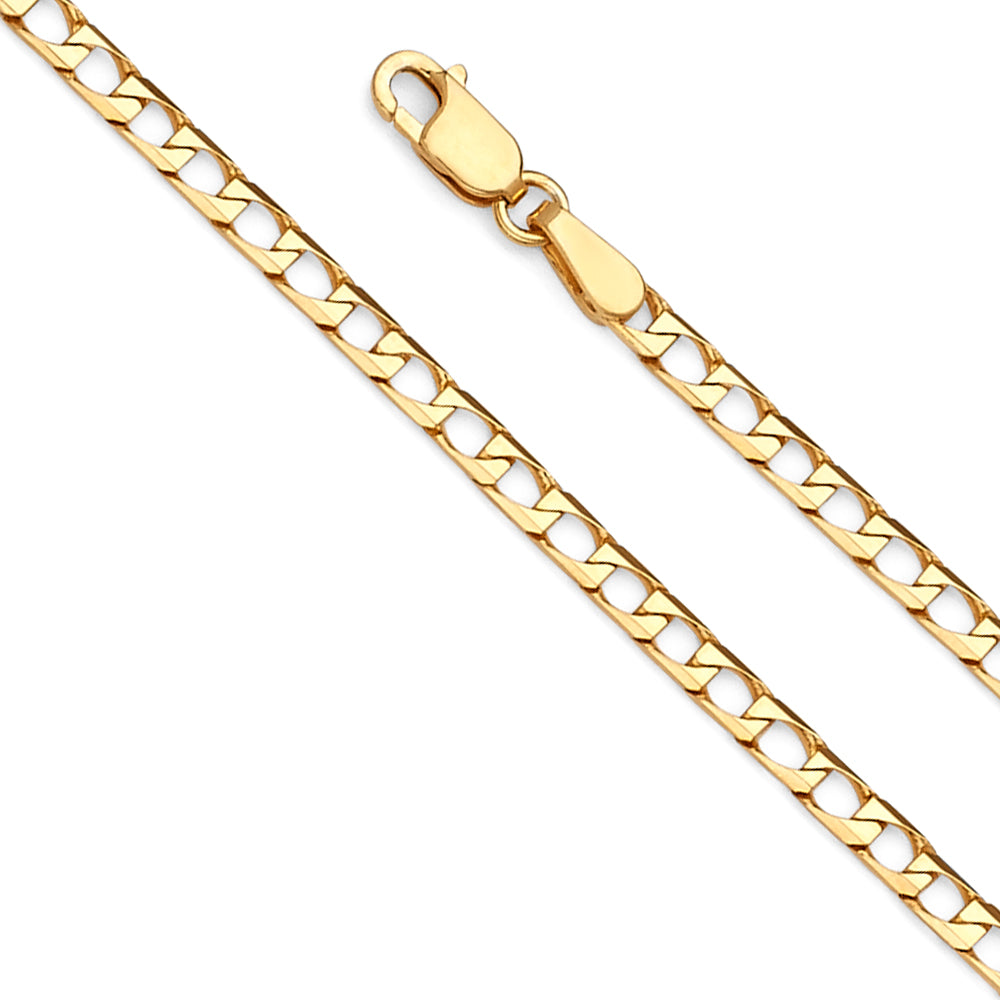 14K Yellow Gold Square Curb 2.6mm Chain - CH-0513