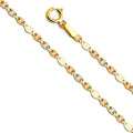 14K Tri Color Gold 3 Color Valentino with Star D.C. 2.1mm Chain - CH-0515