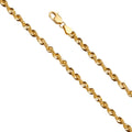 14K Yellow Gold Hollow Hollow Super Light French Rope D.C. 3.3mm Chain - CH-0529
