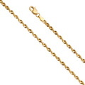 14K Yellow Gold Hollow Hollow Super Light French Rope D.C. 2.5mm Chain - CH-0530