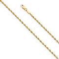 14K Yellow Gold Hollow Hollow Super Light French Rope D.C. 1.9mm Chain - CH-0531