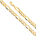 14K Yellow Gold Hollow Bevelled Figaro 3+1 8.4mm Chain - CH-0532