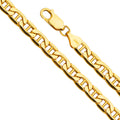 14K Yellow Gold Hollow Bevelled Mariner 6.2mm Chain - CH-0533