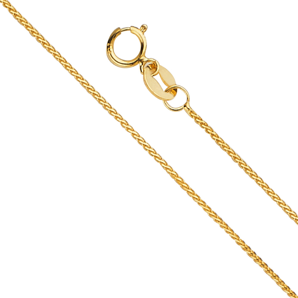 14K Yellow Gold 6 D.C. Round Wheat (Shiny Finish) 0.8mm Chain - CH-0546