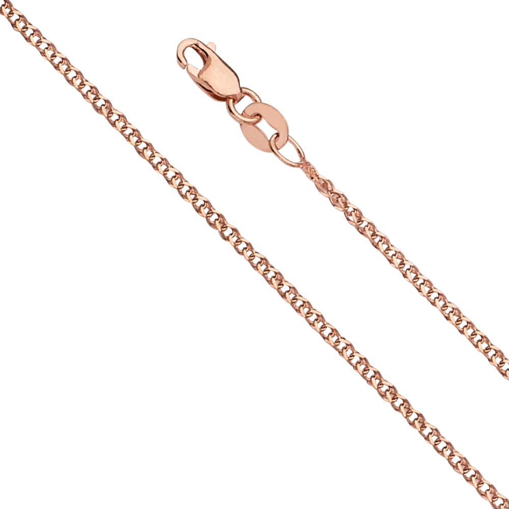 14K Yellow Gold Assorted Pink Gold Pendant Chains 1.4mm Chain - CH-0552
