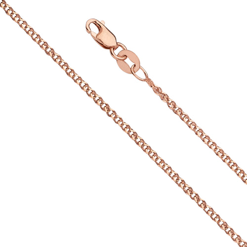 14K Yellow Gold Assorted Pink Gold Pendant Chains 1.4mm Chain - CH-0552