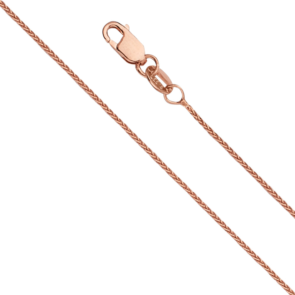 14K Yellow Gold Assorted Pink Gold Pendant Chains 0.9mm Chain - CH-0554