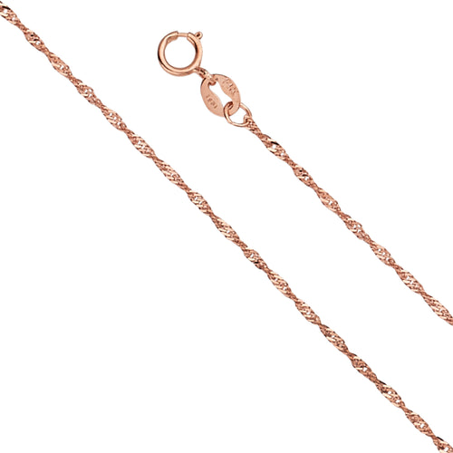 14K Yellow Gold Assorted Pink Gold Pendant Chains 1.2mm Chain - CH-0557