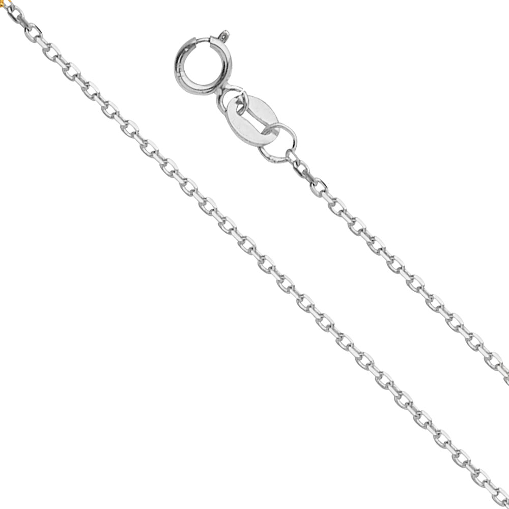14K Yellow Gold Oval Angled D.C. Cable 0.9mm Chain - CH-0561