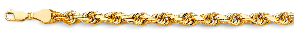 14K Yellow Gold Solid Solid Regular Rope D.C. 7.8mm Chain - CH-0582