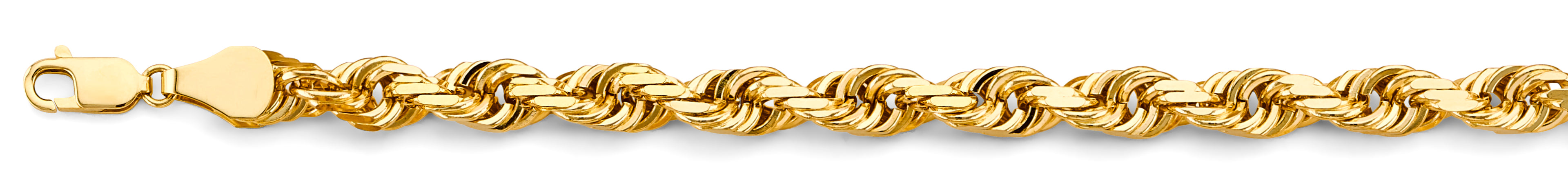 14K Yellow Gold Solid Solid Regular Rope D.C. 7.8mm Chain - CH-0582