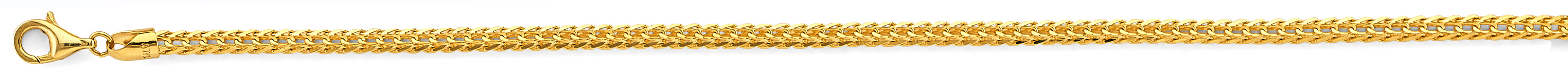 14K Yellow Gold Solid Solid Roundish Franco 3.1mm Chain - CH-0607