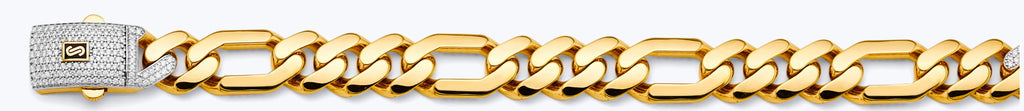 14K Yellow Gold Hollow Monaco 13.5mm Chain - CH-0608