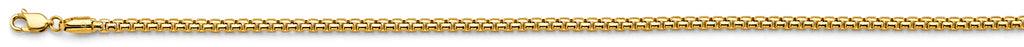 14K Yellow Gold Round Box D.C. 2.7mm Chain - CH-0622