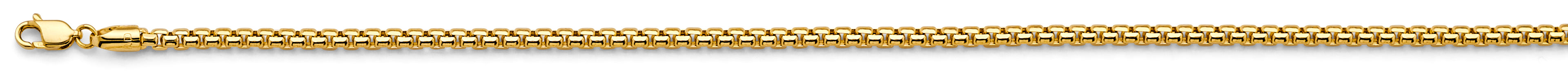 14K Yellow Gold Round Box D.C. 2.7mm Chain - CH-0622