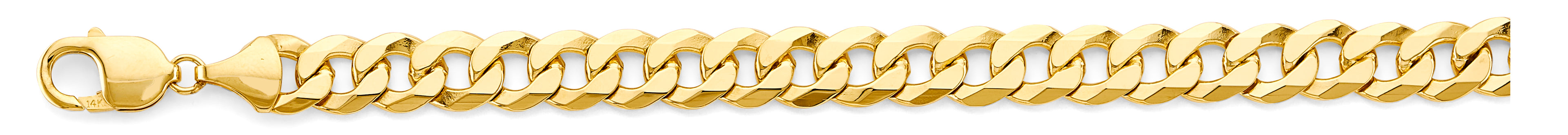 14K Yellow Gold Flat Bevelled Curb 10mm Chain - CH-0631